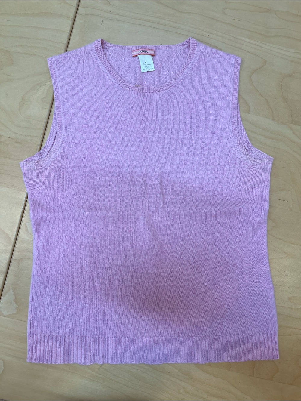 100% cashmere”J. Crew “ pink sleeveless top size S